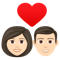 Couple with Heart- Woman- Man- Light Skin Tone emoji on Emojione